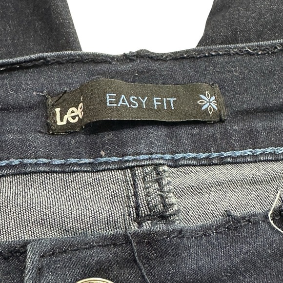 Lee Jeans Easy Fit Denim Capris Crop Dark Wash Blue Pockets Women's 12 Medium - Picture 6 of 10